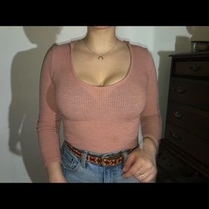 Cropped Pink Top With Hood